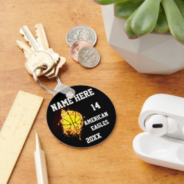 Llavero Keychain de baloncesto con llama