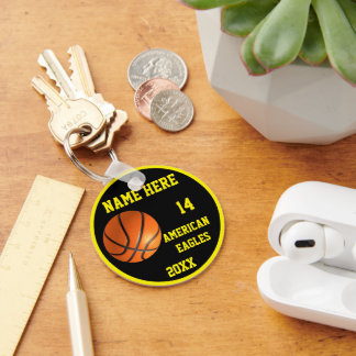 Llavero Keychain de baloncesto personal con número de nomb