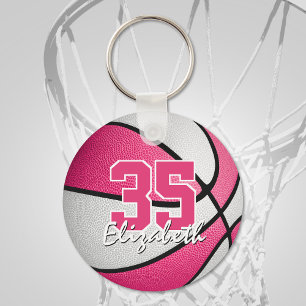 Llavero keychain de baloncesto personalizado de color blan