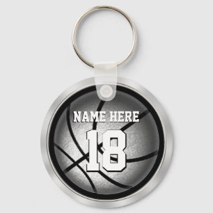 Llavero Keychain de baloncesto personalizado negro y plate