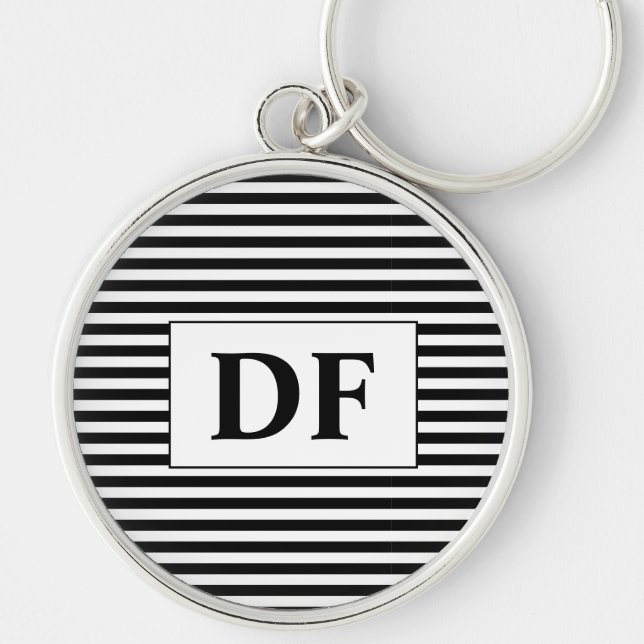 Llavero Keychain de bandas blancas/negras (Frente)