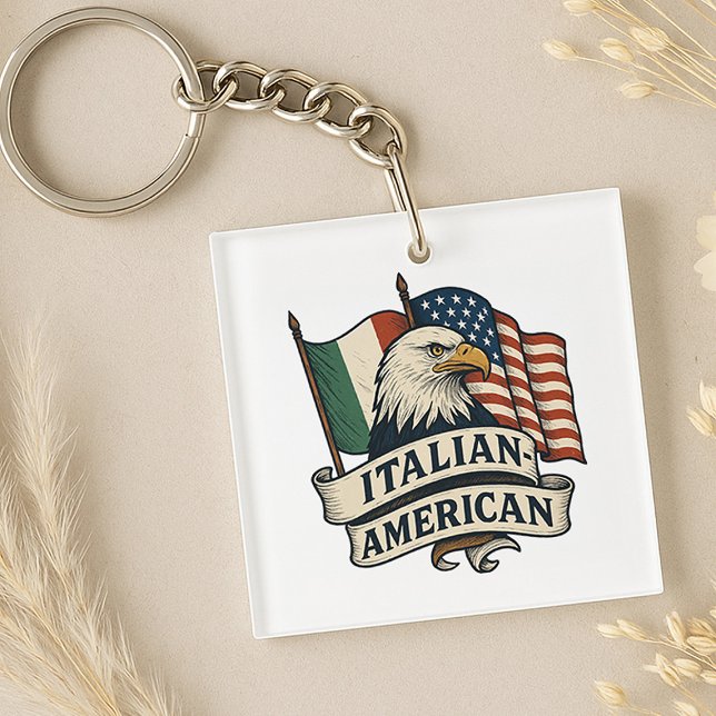 Llavero Keychain de Bandera Americana Italiana | Herencia  (Subido por el creador)