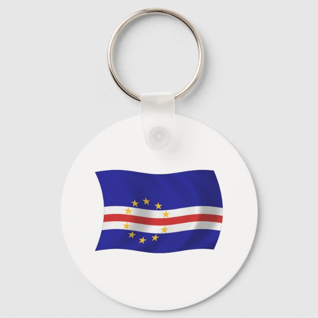 Llavero Keychain de bandera de Cabo Verde (Anverso)