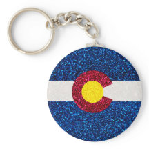 keychain de bandera de Colorado purpurina