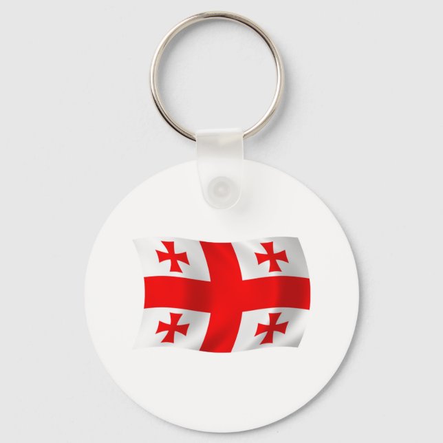 Llavero Keychain de Bandera de Georgia (Anverso)