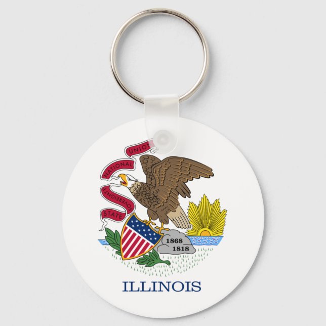 Llavero Keychain de Bandera de Illinois (Anverso)
