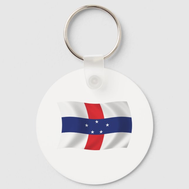 Llavero Keychain de bandera de las Antillas Neerlandesas (Anverso)