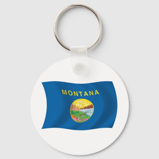 Llavero Keychain de Bandera de Montana (Anverso)