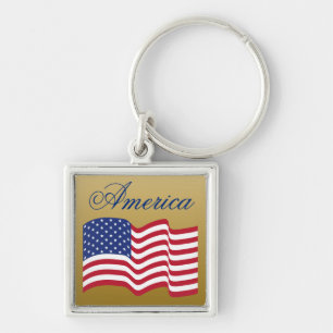 Llavero Keychain de Bandera Patriótica Americana