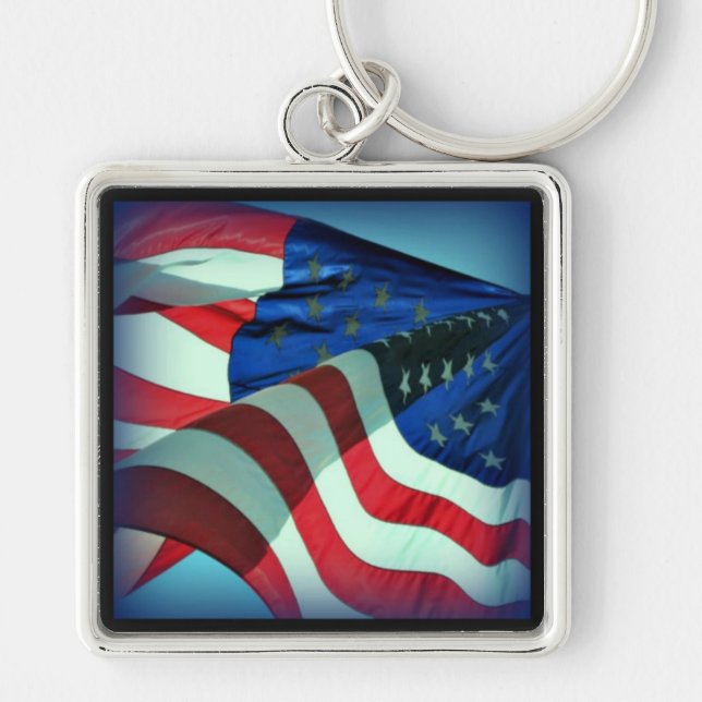 Llavero Keychain de Bandera Patriótica Americana (Frente)