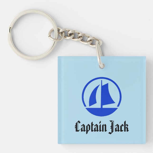 Llavero Keychain de barco de vela "Captain Jack" personali (Frente)