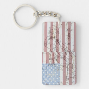 Llavero Keychain de Barrel Racer (Bandera Americana II)