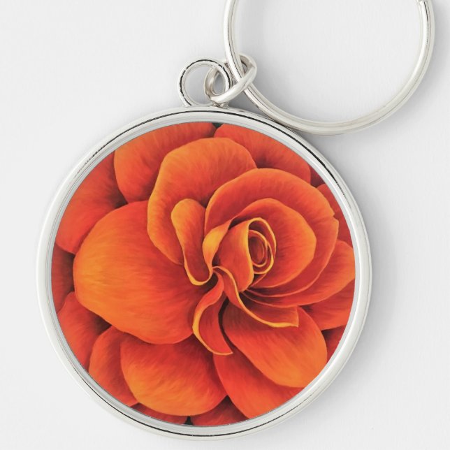 Llavero Keychain de Begonia Naranja (Frente)