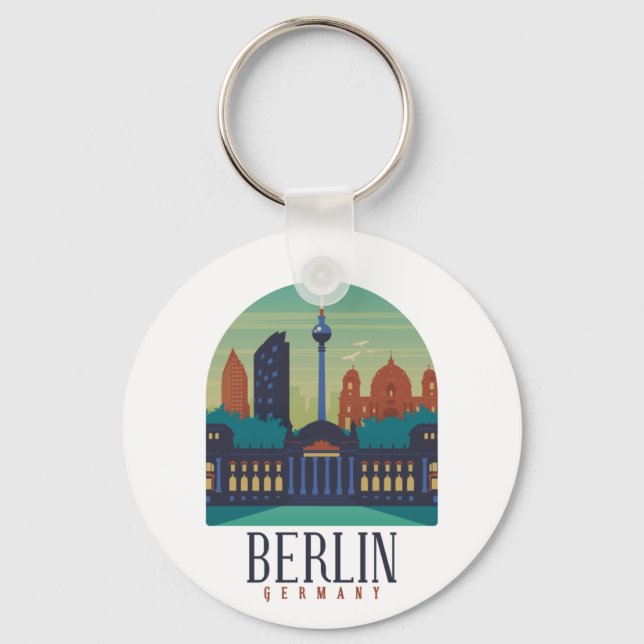 Llavero Keychain de Berlín Alemania Skyline (Anverso)