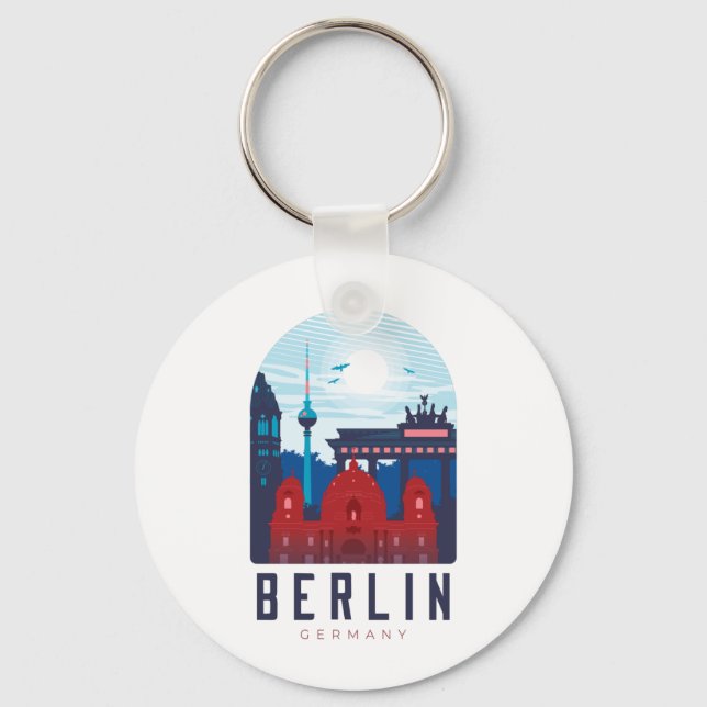 Llavero Keychain de Berlín Alemania Skyline (Anverso)