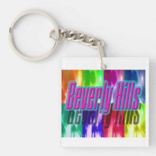 Llavero Keychain de "Beverly Hills" coloridas palmeras