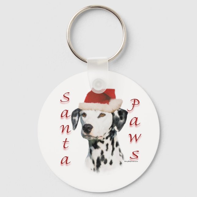 Llavero Keychain de Black Dalmatian Santa Paws (Anverso)