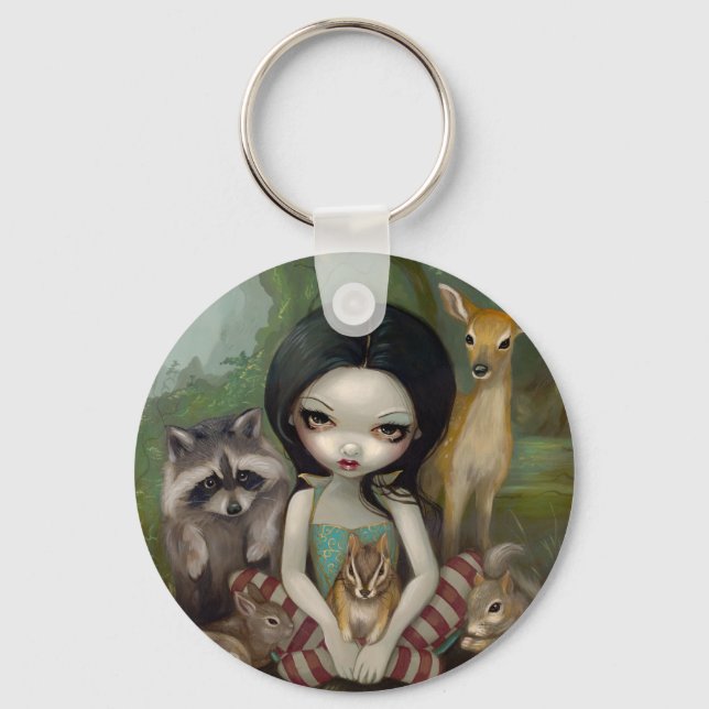 Llavero Keychain de "Blancanieves y sus amigos animales" (Anverso)