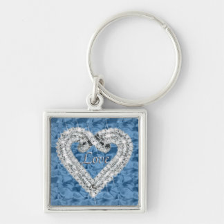 Llavero Keychain de Blue Square Love Diamond Heart