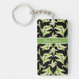 Llavero Keychain de Bonito: Lilies of the Valley, Black