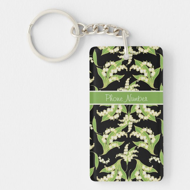 Llavero Keychain de Bonito: Lilies of the Valley, Black (Frente)