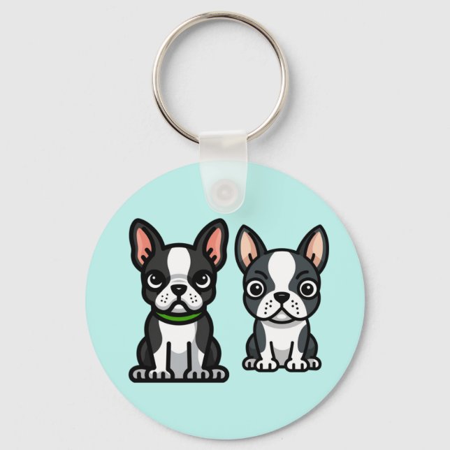 Llavero Keychain de Boston Terrier (Anverso)