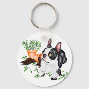 Llavero Keychain de Boston Terrier Naughty Pup