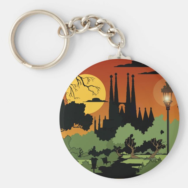 Llavero Keychain de botón básico de Barcelona de 2,25" (Frente)