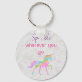 Llavero Keychain de botón básico - Unicornio