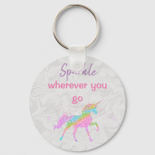 Llavero Keychain de botón básico - Unicornio
