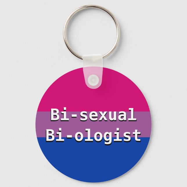 Llavero Keychain de botón biólogo biológico bisexual (Anverso)