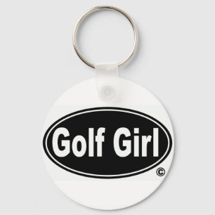 Llavero Keychain de botón Chica de golf