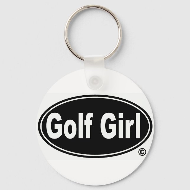Llavero Keychain de botón Chica de golf (Anverso)