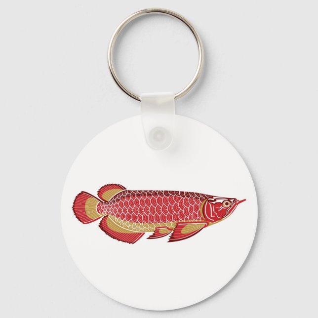 Llavero Keychain de botón de Arowana (Anverso)