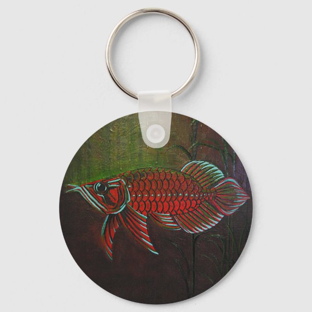 Llavero Keychain de botón de Arowana (Anverso)