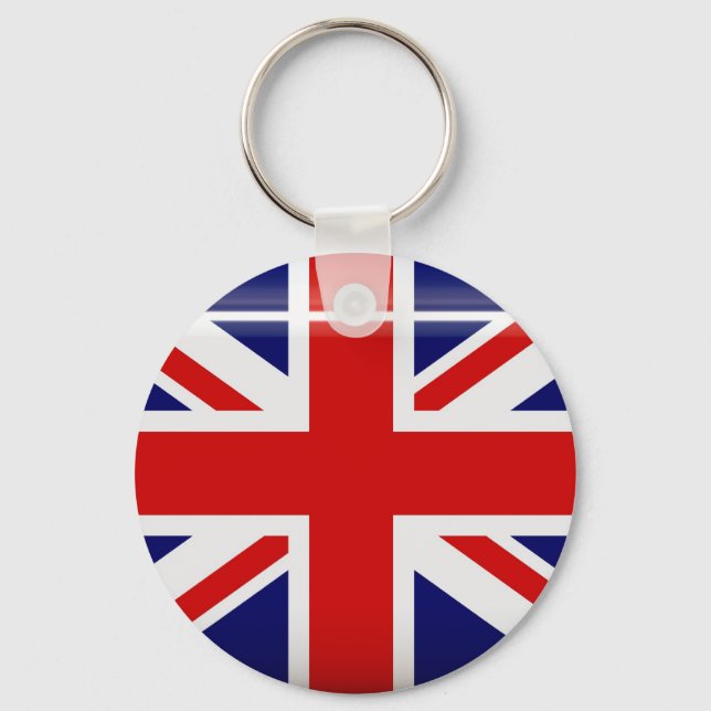 Llavero Keychain de botón de bandera de Reino Unido (Anverso)