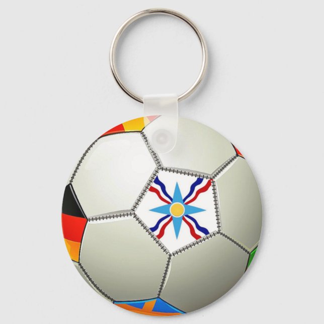 Llavero Keychain de botón de fútbol asirio (Anverso)