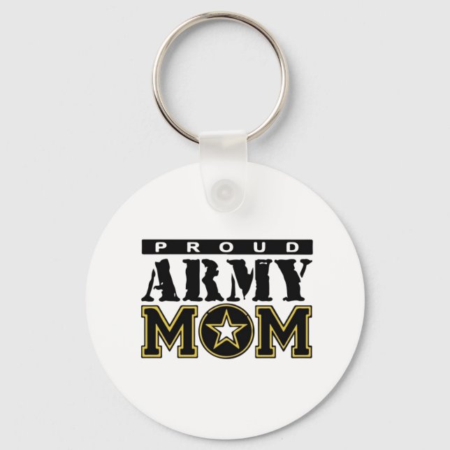 Llavero Keychain de botón de mamá del ejército orgulloso (Anverso)