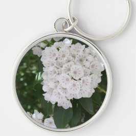 Llavero Keychain de botón Floral de Laurel de Montaña Blan
