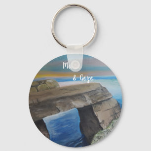 Llavero Keychain de botones de recuerdo de Malta y Gozo