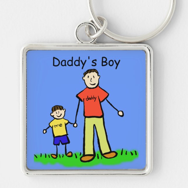 Llavero Keychain de Boy Brunette para Papi (nombres person (Frente)