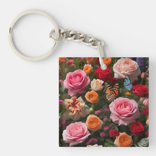 Llavero Keychain de brochas florales - Regalo significativ (Frente)