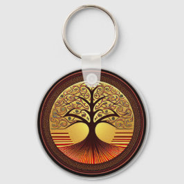 Llavero Keychain de Brown y Gold Tree