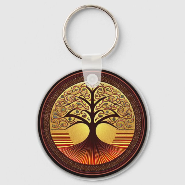 Llavero Keychain de Brown y Gold Tree (Anverso)
