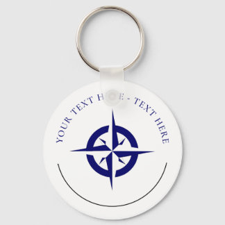 Llavero Keychain de brújula azul náutica