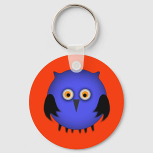 Llavero Keychain de búho azul graso