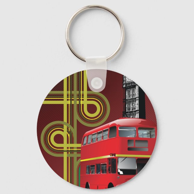 Llavero Keychain de bus de doble decker de Londres (Anverso)