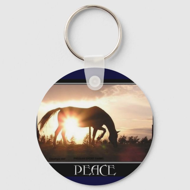Llavero Keychain de caballos y paz (Anverso)