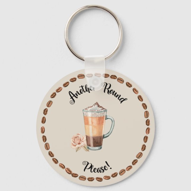 LLAVERO KEYCHAIN DE CAFÉ ROUND FUNNY (Anverso)