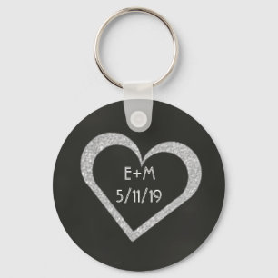 Llavero Keychain de Chalkboard Heart Wedt Favor